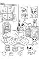 Free Alien Boy Coloring Page - Cozy Space Bedroom at Bedtime (Printable PDF)