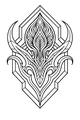 Free Alien Emblem Coloring Page - Star Hive Crest Symbol (Printable PDF)