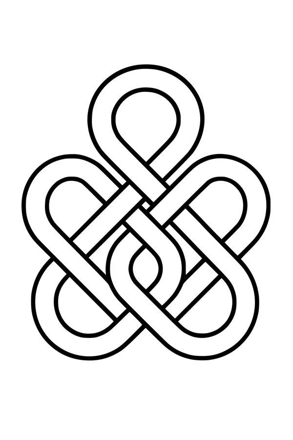 Free Alien Signal Coloring Page - Symmetrical Space Knot Design (Printable PDF)