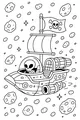 Free Alien Pirate Spaceship Coloring Page - Captain Skull's Spaceboat Parade (Printable PDF)
