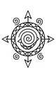 Free Alien Spiral Symbol Coloring Page - UFO Compass Design (Printable PDF)