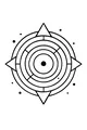 Free Alien Compass Coloring Page - Star Map Symbol Design (Printable PDF)