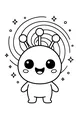 Free Alien Coloring Page - Smiling Space Buddy With Starry Spirals (Printable PDF)