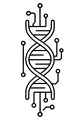 Free Alien DNA Helix Coloring Page - Sci-Fi Tech Circuit Design (Printable PDF)