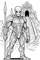 Free Alien Guard Coloring Page - Warrior at Sky Temple (Printable PDF)