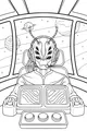 Free Alien Pilot Coloring Page - Captain Zuzu at the UFO Helm (Printable PDF)