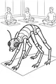 Free Alien Coloring Page - Bug-Like Space Friend Doing Yoga (Printable PDF)