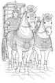 Free Horse Coloring Page - Ancient Chariot With Armored Warriors (Printable PDF)