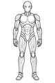 Free Android Robot Coloring Page - Armored Circuit Hero (Printable PDF)