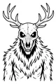 Free Demon Coloring Page - Horned Deer Skull Guardian (Printable PDF)
