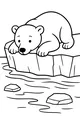 Free Polar Bear Coloring Page - Cub Resting On Floating Ice (Printable PDF)