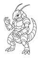 Free Monster Creature Coloring Page - Armored Insect-Lizard with Banded Tail (Printable PDF)