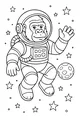 Free Gorilla Coloring Page - Astronaut Floating in Space (Printable PDF)