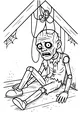 Free Halloween Marionette Coloring Page - Spooky Puppet Boy in Tangled Attic Strings (Printable PDF)