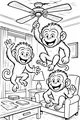 Free Baboon Coloring Page - Playful Brothers in the Living Room (Printable PDF)