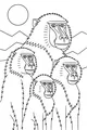 Free Baboon Coloring Page - Baboon Family Under the Morning Sun (Printable PDF)