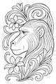 Free Baboon Coloring Page - Jungle Flowers and Swirling Vines (Printable PDF)