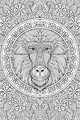 Free Baboon Coloring Page - Floral Mandala Baboon Portrait (Printable PDF)