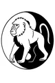 Free Baboon Coloring Page - Baboon in Magic Circle Design (Printable PDF)
