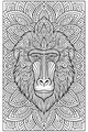 Free Baboon Coloring Page - Swirly Mane Jungle Portrait (Printable PDF)