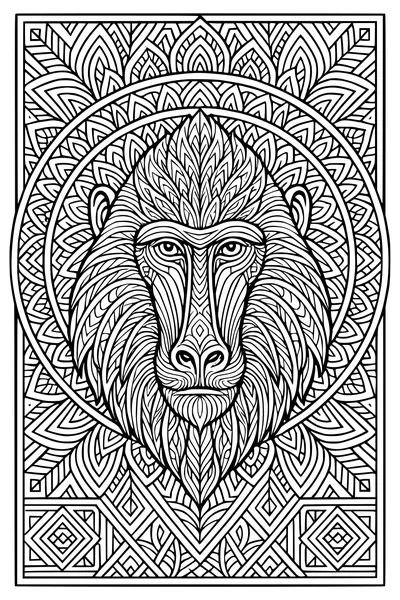 Free Baboon Coloring Page - Majestic Jungle Mandala Face (Printable PDF)