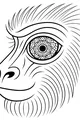 Free Baboon Coloring Page - Jungle Profile With Fancy Flower Eye (Printable PDF)