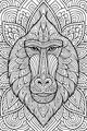 Free Baboon Coloring Page - Detailed Jungle Mandala Face (Printable PDF)