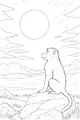 Free Baboon Coloring Page - Baboon Watching the Sunset (Printable PDF)