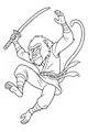 Free Baboon Coloring Page - Samurai Warrior Jumping With Sword (Printable PDF)