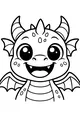 Free Baby Dragon Coloring Page - Smiling Kawaii Hatchling (Printable PDF)