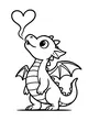 Free Baby Dragon Coloring Page - Heart-Shaped Smoke Puff (Printable PDF)