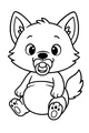 Free Baby Wolf Coloring Page - Cute Pup With Pacifier (Printable PDF)