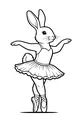 Free Rabbit Ballerina Coloring Page - Graceful Ballet Pose (Printable PDF)