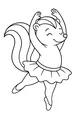 Free Skunk Coloring Page - Cute Ballerina Dancing in a Tutu (Printable PDF)