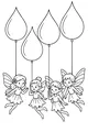 Free Fairy Friends Coloring Page - Flying With Teardrop Balloons (Printable PDF)
