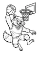 Free Raccoon Coloring Page - Slam Dunk Basketball Action (Printable PDF)