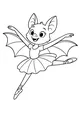 Free Bat Coloring Page - Cute Ballerina Bat Leaping (Printable PDF)