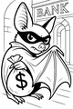 Free Bat Coloring Page - Sneaky Midnight Bank Heist (Printable PDF)