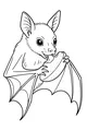 Free Bat Coloring Page - Cute Bat Eating Fruit at Night (Printable PDF)