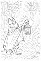 Free Bat Coloring Page - Brave Bat With Lantern in the Forest (Printable PDF)