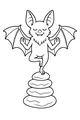 Free Bat Coloring Page - Peaceful Bat Balancing on Stones (Printable PDF)