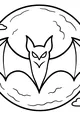Free Bat Coloring Page - Flying Before a Full Moon (Printable PDF)