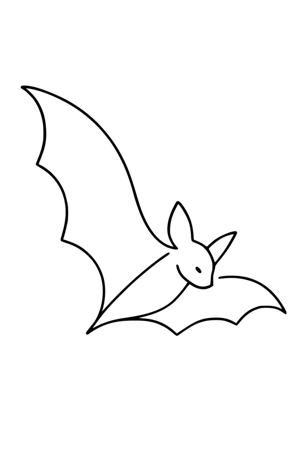 Free Bat Coloring Page - Simple Midnight Flyer With Big Wings (Printable PDF)