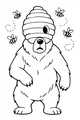 Free Bear Coloring Page - Silly Beehive Head Mix-Up (Printable PDF)