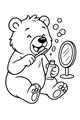 Free Bear Coloring Page - Brushing Teeth With Bubbles (Printable PDF)