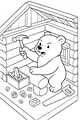 Free Bear Coloring Page - Busy Bear Building a Cozy Cabin (Printable PDF)