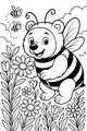 Free Bear Coloring Page - Buzz Bear in a Bee Costume (Printable PDF)