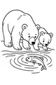 Free Bear Coloring Page - Mother Bear and Cub by the River (Printable PDF)