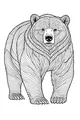 Free Bear Coloring Page - Big Forest Bear Standing Forward (Printable PDF)