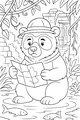 Free Bear Coloring Page - Jungle Explorer With Map by Ruins (Printable PDF)